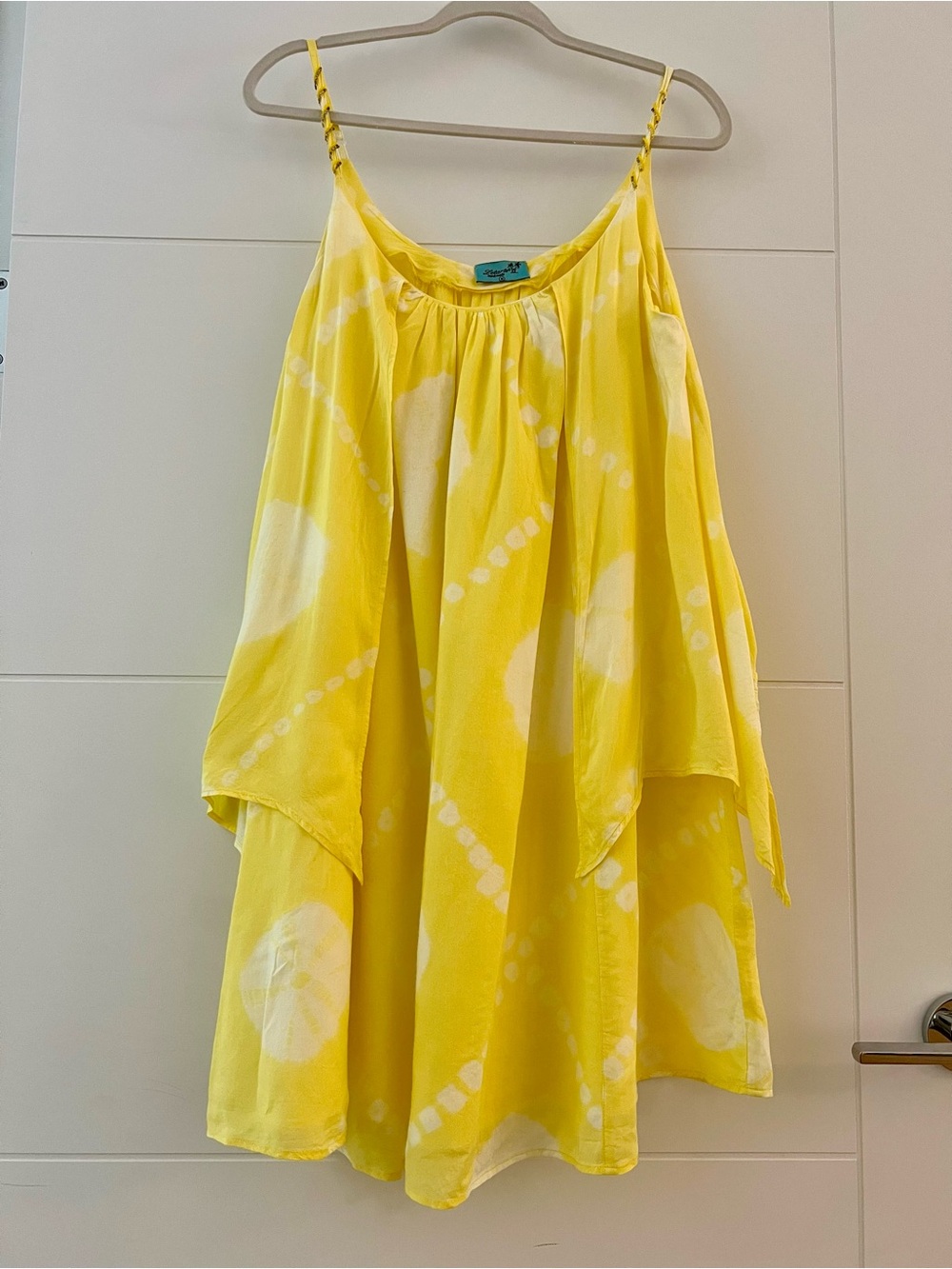 Letarte Yellow and White Sundress with Braided Straps